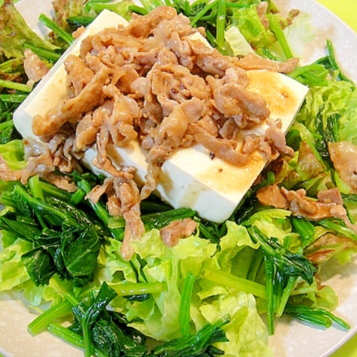 【中華ごま】甘辛豚とほうれん草豆腐のサラダ